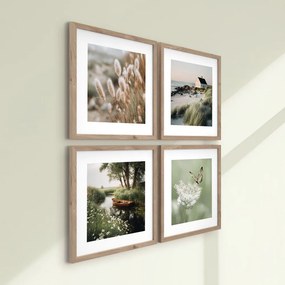 Tlačené obrazy v súprave 4 ks s rámom 30x30 cm Subtle Nature – Styler