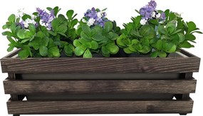 AMADEA Drevený obal na kvetináč tmavý, 52x21,5x17cm, český výrobok