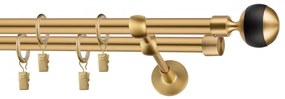 Dekorstudio Garniža dvojradová Guľa GLOBUS zlatá 19mm Dĺžka: 260cm, Typ uchytenia: Držiak dvojitý otvorený, Typ príslušenstva: Krúžky tiché so štipcami