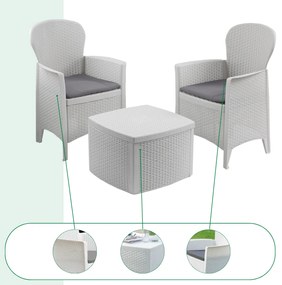 I.P.A.E-Progarden Záhradný set TREE, 3-dielny, biela