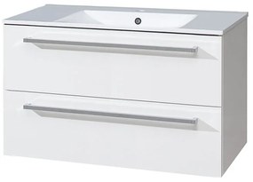 Mereo Mereo, Bino, kúpeľňová skrinka s keramickým umývadlom 101 cm, biela, dub, MER-CN662