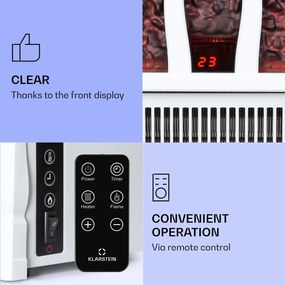 Klarstein Kamini FXL 2G, elektrický krb, krbová vložka, 1800 W, 3D LED ilúzia plameňa