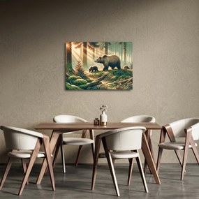 Obraz - Medvede v lese (70x50 cm)