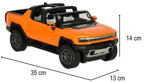 KIK Rastar 93000 Hummer EV RC auto na diaľkové ovládanie, 1:16, oranžové