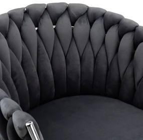 Jedálenská stolička COFTON zamatová, strieborná / grafitová