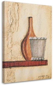 Gario Obraz na plátne Hlinený džbán na drevenej polici Rozmery: 40 x 60 cm