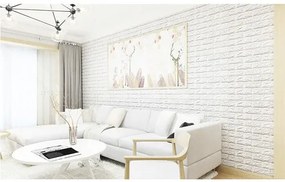 Samolepiaci PVC panel 3D tehla biela 77x70 cm