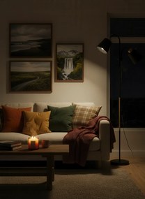 Smart LED ARGUS stojacia čierna lampa na čítanie nastaviteľná 2xE27