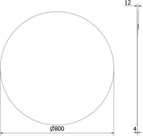 Mexen Alto kúpeľňové okrúhle zrkadlo 80 cm - 9853-080-080-000-00