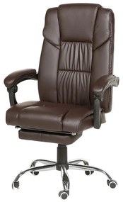 Kancelárska stolička z tmavohnedej umelej kože LUXURY Beliani