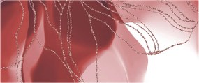 Obraz - Červená abstraktná kvetina N⁰1 (120x50 cm)