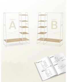 Stojanový vešiak LINEA biela/hnedá