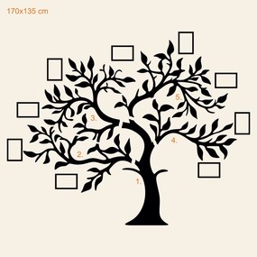 DUBLEZ | Drevená nálepka na stenu - Strom s fotkami