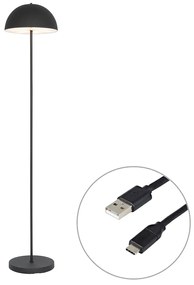 Vonkajšia stojaca lampa čierna nabíjateľná 3-stupňovo stmievateľná - Keira