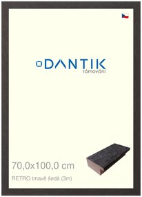 DANTIK rám na obraz 70x100 | RETRO tmavě šedá (Plexi Čiré)