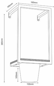 Nástenný kvetináč 38x18 cm čierna