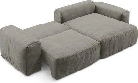 Sivá ženilková rozkladacia rohová pohovka (pravý roh/s leňoškou) Kuki – Makamii