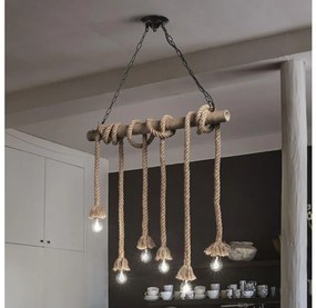 Ideal Lux - Luster na lanku CANAPA 6xE27/15W/230V hnedá