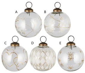 Ib Laursen Vianočná ozdoba Clear Gold Engraving Typ D