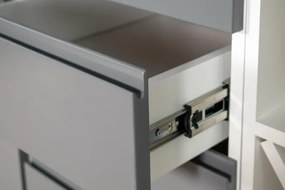 Kuchynská linka Aspen sivá - 150 cm, sivá lesk / biela mat