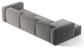 Svetlosivá menčestrová rohová pohovka (ľavý roh/s leňoškou) Bergamo – Cosmopolitan Design