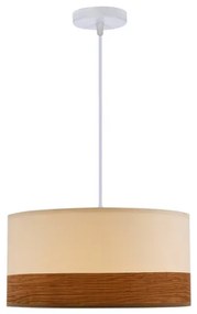 Luster na lanku BIANCO 1xE27/40W/230V biela/hnedá