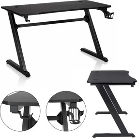 Herný počítačový stôl 120 x 60 cm s držiakom na slúchadlá a nápoj