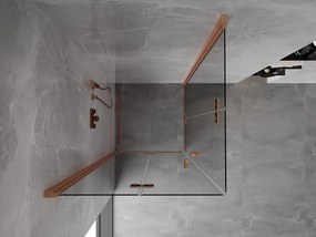Mexen Mist-F Duo, skladací sprchový kút 110 x 110 cm, číre sklo, medený matný profil, 8A6-110L-110P-65-00