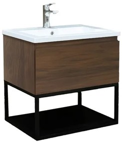 Kúpeľňová skrinka s umývadlom SAT B-Way 59x30x45 cm matný orech BWAY60NUTU, 1 ks