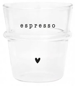Bastion Collections Sklenený šálka na espresso Love/Espresso 90 ml Espresso