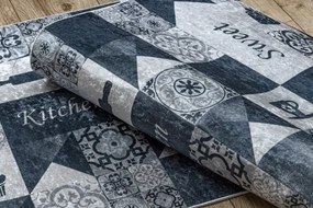 Protišmykový koberec / behúň ANDRE 44211 sivý / strieborný