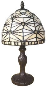Biela stolná tiffany nočná lampa 18*33