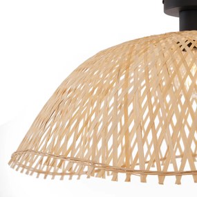 Art Deco stropné svietidlo čierne s prírodným bambusom 60 cm - Alka
