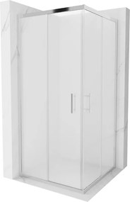 Mexen Rio štvorcový sprchovací kút 90 x 90 cm, matné sklo, chróm - 860-090-090-01-30