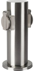 Brilagi - Vonkajší zásuvkový stĺpik PILLAR 2Z SCHUKO 230V IP44 matný chróm BRI188