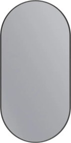 Erga Oval, oválne zrkadlo 45x90cm, čierny rám, ERG-V01-OVAL-4590-BK