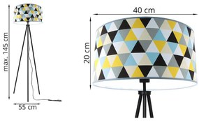 Stojacia lampa Garo, 1x textilné tienidlo so vzorom (výber z 3 farieb), (výber z 3 farieb konštrukcie)