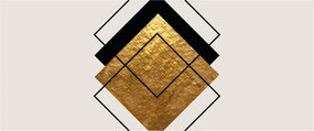 Obraz - Abstrakcia zlatá a biela N⁰1 (120x50 cm)