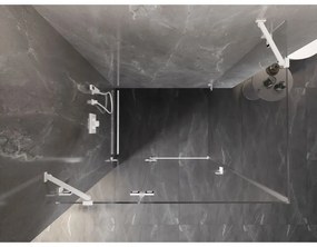 Mexen Lunar, výklopný sprchový kút ľavý 100 x 70 cm, 8mm číre sklo, biely profil, 834-100-070-20-00-L