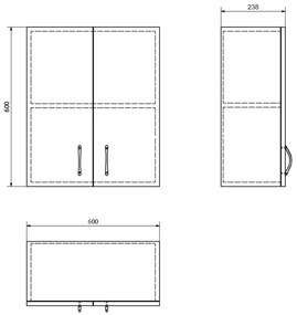 Aqualine Aqualine, SIMPLEX ECO závesná skrinka 60x60x24cm, SIME535