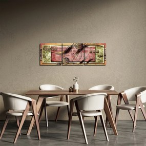 Abstraktný obraz (s hodinami) (90x30 cm)