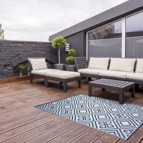 Esschert Design Koberec Heidi, 122x180 cm, biela/čierna