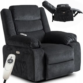 Masážne kreslo AMADEO čierne