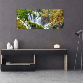 Obraz - Národný park Plitvické jazerá (120x50 cm)