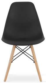 Jedálenský stôl TODI čierny 80 cm so štyrmi stoličkami OSAKA čierne / hnedé