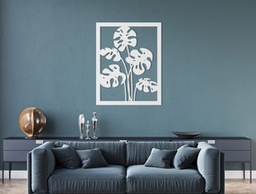 drevko Drevený obraz Listy kvetu Monstera deliciosa Rozmer obrazu: 41,5 x 32,5 cm, Farba dekorácie: Čierna