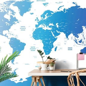 Samolepiaca tapeta mapa sveta s jednotlivými štátmi - 150x100