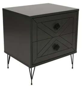 Nočný stolík LUNA 55x50 cm antracit/čierna