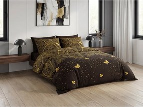 Sada obliečok z mikrovlákna VISATA čierna + obliečka na vankúš 45 x 45 cm ZDARMA