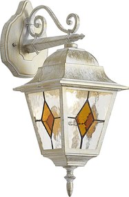 Vintage vonkajšia nástenná lampa béžová so starožitným zlatom IP44 - Antigua Down